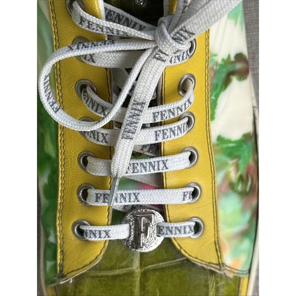 Fennix Green Crocodile Alligator Exotic Leather Italy Size 10 Luxury Designer